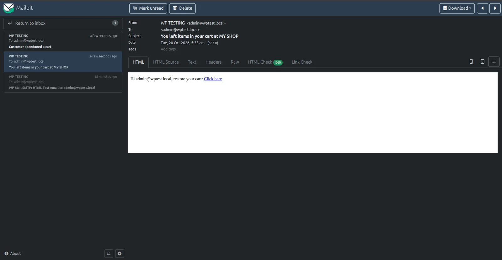 ByteAbandonedCart screenshot 2